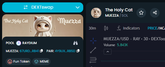 HolyMuezza's tweet photo. We have updated $MUEZZA on Dextools! https://t.co/iA4GPtx2rg