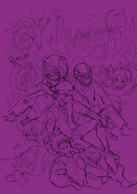 全然完成できないのと、もう今後Xに絵を載せることはあんまりしないと思うので途中だけど載せちゃいます やろや描いてました、投票ありがとうございました〜! 気が向いたら完成させてどっかに放流しようかな