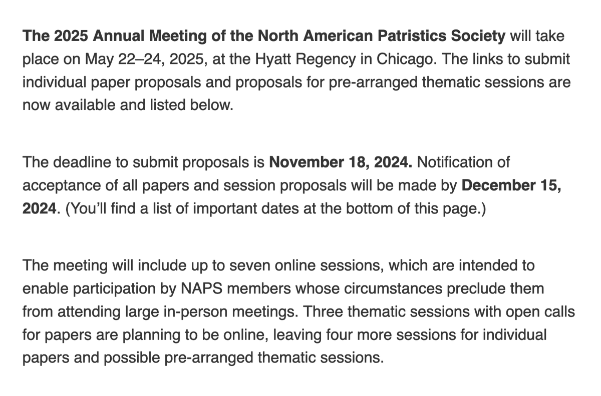 Get your proposals in! Deadline is November 18:

patristics.org/annual-meeting…