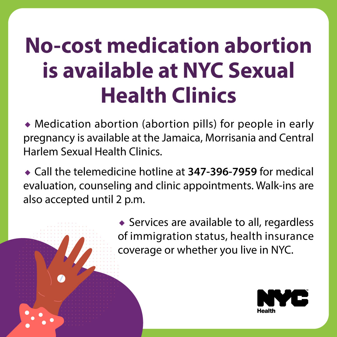 nycHealthy's tweet photo. Everyone should have access to the abortion care they need, when they need it. 

No-cost medication abortion is available at NYC Sexual Health Clinics — regardless of immigration or health insurance status, or whether you live in NYC.

Learn more: https://t.co/gtVGVDCv8z https://t.co/9h3iCBiNC2