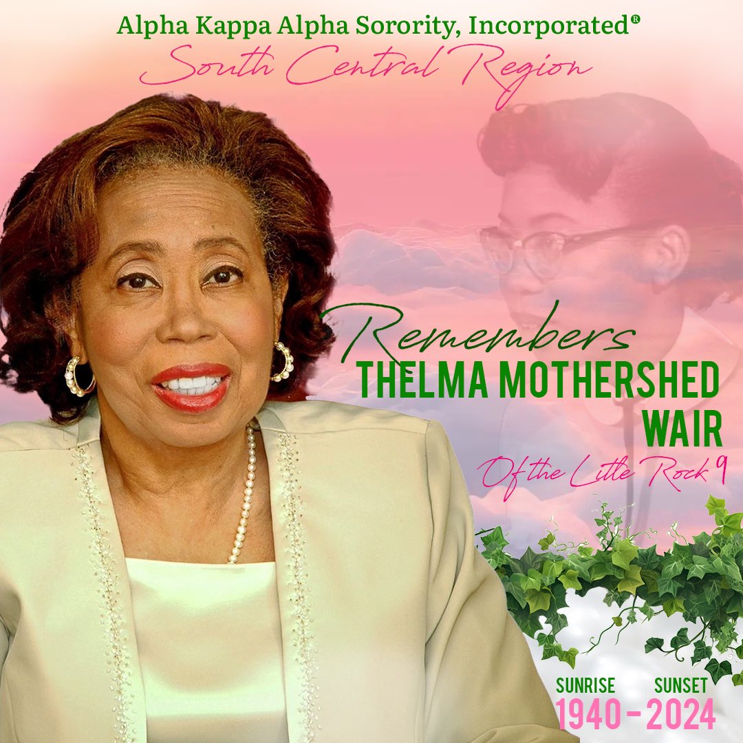 We mourn the loss of our Golden Sister Thelma Mothershed Wair, an Ivy Beyond the Wall as of October 19, 2024. A member of the historic Little Rock 9, she embodied courage and commitment for change.