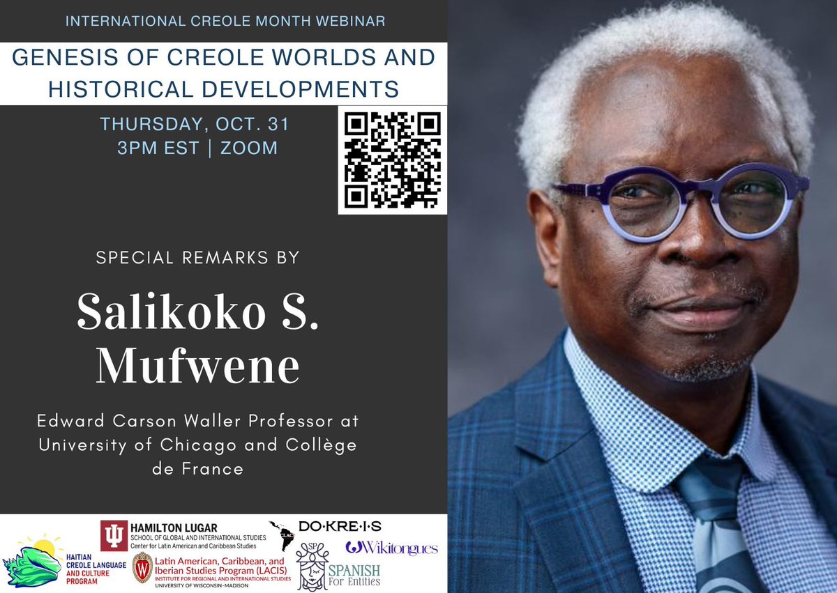 I am honored to moderate tomorrow’s International Creole webinar which featured four Creole scholars from Mauritius, Cape Verde, Haiti (<a href="/EDjeride/">Djeride</a>) &amp; Seychelles, with a special remarks from Prof. Salikoko Mufwene <a href="/RomanceUchicago/">Romance Languages & Literatures | UChicago</a>. Please tune in at 3pm ET.