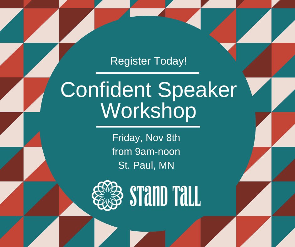 STANDTALL_LLC's tweet photo. In one week I’ll be hosting a Confident Speaker Workshop. I do this once a quarter. If you’re interested, grab your seat now.

Register here: https://t.co/z8PzJLK7Hx https://t.co/ru9u5kGFGC