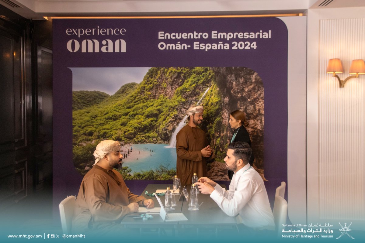 OmanMHT's tweet photo. في إطار جهود وزارة التراث والسياحة للتعريف بالمقومات التراثية والسياحية لسلطنة عمان واستقطاب الحركة السياحية من السوق الإسباني إلى جانب تعزيز العلاقات بين شركاء القطاع السياحي من البلدين، نظمت الوزارة حلقة عمل ترويجية في العاصمة الإسبانية مدريد تضمنت لقاءات عمل بمشاركة 15 شركة سياحية ومنشأة فندقية من سلطنة عمان و70 شركة سياحية من الجانب الإسباني.

#تراث_وسياحة