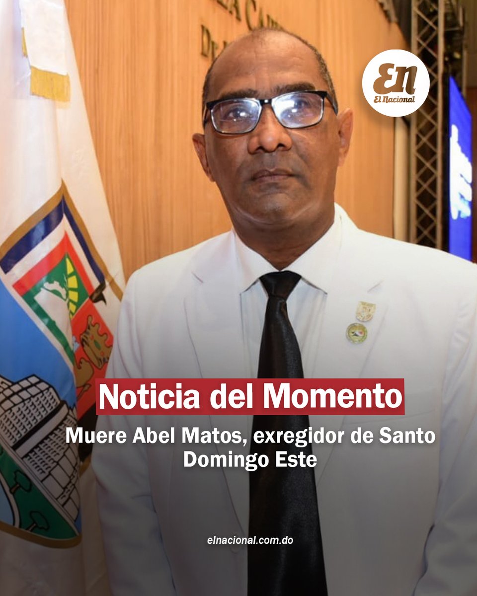 ElNacionalRD's tweet photo. #ActualidadEN | Este miércoles el exregidor de Santo Domingo Este por el Partido Revolucionario Moderno (PRM), Abel Matos, fue encontrado sin vida en su residencia ubicada en el sector Los Mina Viejo. https://t.co/jRl1VnDBfR

#AbelMatos #SDE #Exregidor #PRM #Deceso #ElNacionalRD https://t.co/U9m3X9L0m3