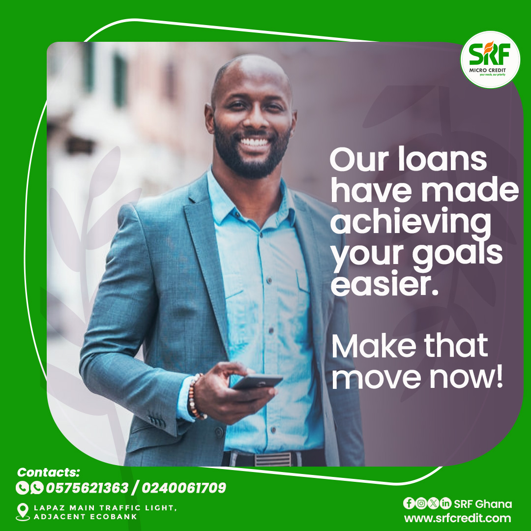 srfmoneylending's tweet photo. Your dreams are not far from reality.
Get the financial help you need to execute them.
Call us today if you stay in Accra.
Contacts: 0240061709/0575621363
#quickloans #reliableloans #bussinesloans #grouploans #srfmicrocredit https://t.co/ooSitTPagK