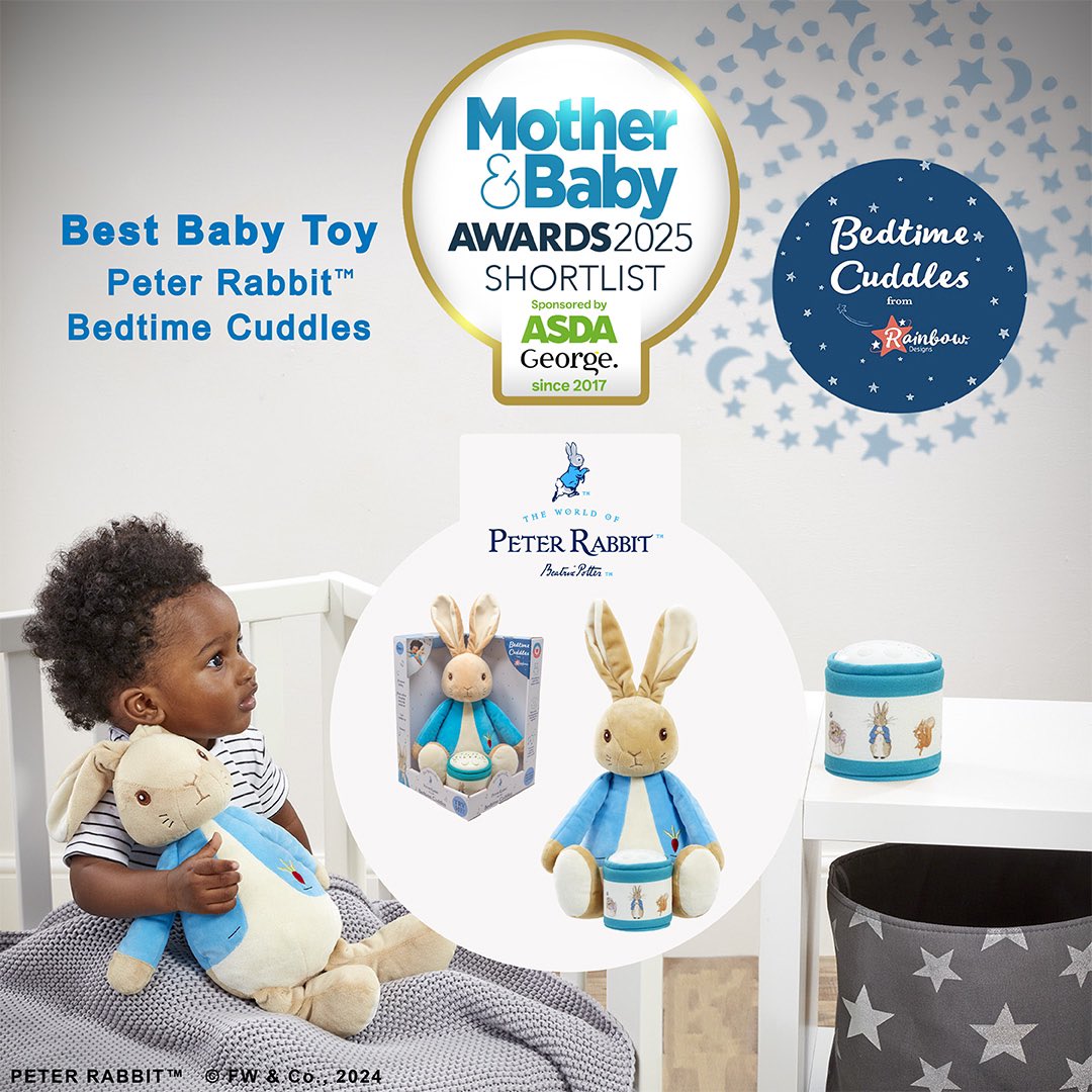 We are delighted that our Bedtime Cuddles with Peter Rabbit soft toy and nightlight has been shortlisted for the <a href="/MotherAndBaby/">Mother&Baby</a> Best Baby Toy 2025 Award!🌟
<a href="/MandBAwards/">Mother&Baby Awards</a> 
#peterrabbit #motherandbaby #motherandbabyawards
