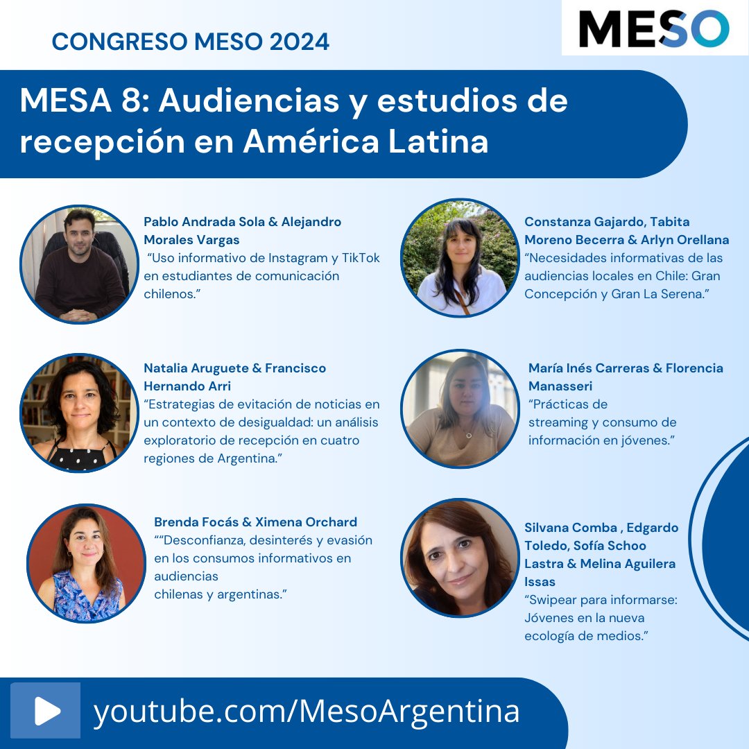 #CONGRESOMESO2024

😁Estos son los ponentes que presentarán en la tarde del sábado!

<a href="/PabloAndrada/">Pablo Andrada Sola</a> @natyaruguete <a href="/arripancho/">Francisco Arri</a> <a href="/BrendaFocs/">b-</a> <a href="/constnz/">Constanza Gajardo León</a> <a href="/tabitamoreno/">Tabita Moreno</a> <a href="/ArlynOrellana/">Arlyn Orellana</a> <a href="/MeryCarreras/">María Carreras</a> <a href="/flormssr/">Florencia</a> <a href="/8daysaweekSil/">Silvana Comba</a>  <a href="/PaniToledo/">Toledo Edgardo</a>  <a href="/sofischoolastra/">Sofi</a> 

➡ Más información en bio!