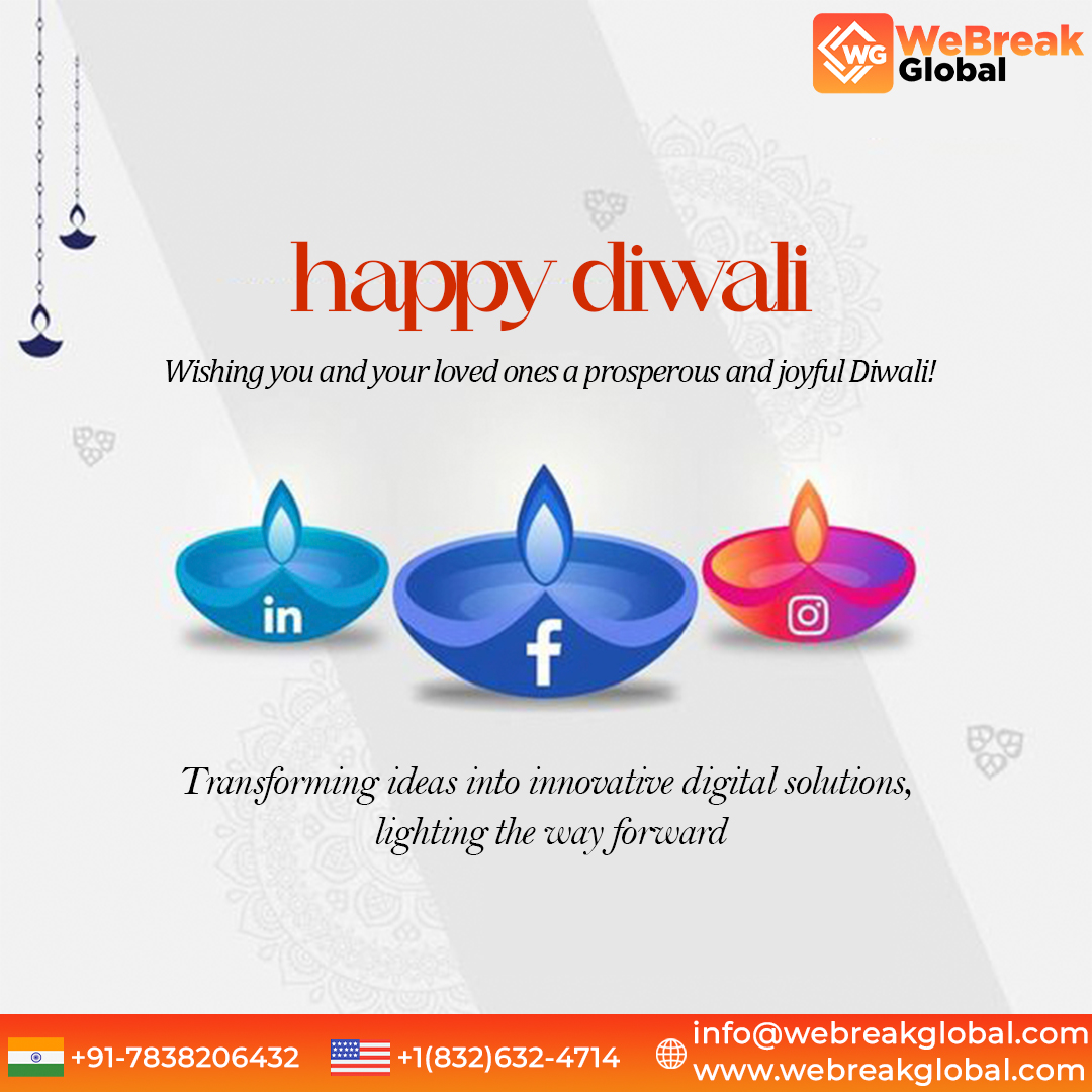 webreakglobal's tweet photo. Wishing you and your loved ones a prosperous and joyful Diwali 2024!  At WeBreak Global, we are dedicated to transforming ideas into innovative digital solutions, lighting the way forward.

Happy Diwali!

#HappyDiwali #Diwali2024 #webreakglobal #diwaliwishes #diwalicelebration https://t.co/nAnLr2yc1C
