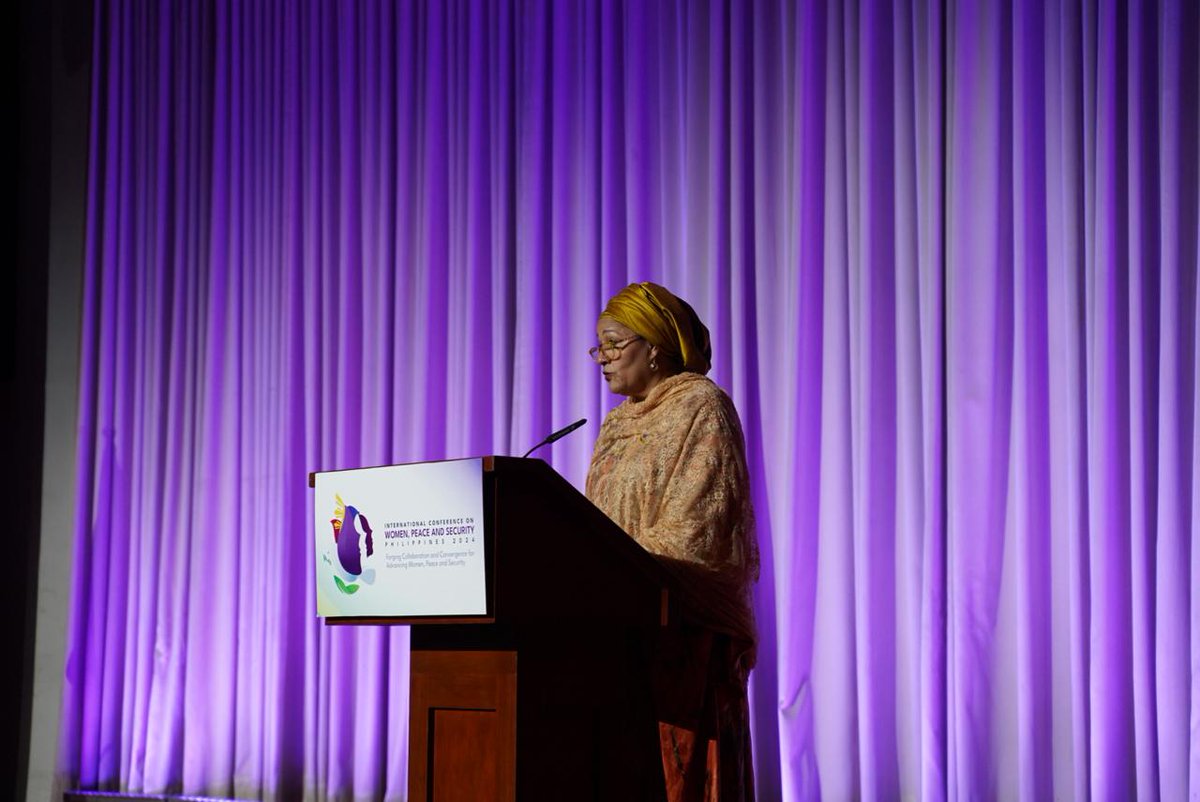 AminaJMohammed's tweet photo. Women must be at the heart of our efforts for peace, security and sustainable development.

That means we must be present at the table, negotiating peace and, in the field, sustaining peace.

#ICWPS2024 https://t.co/fjYDmEqfvM