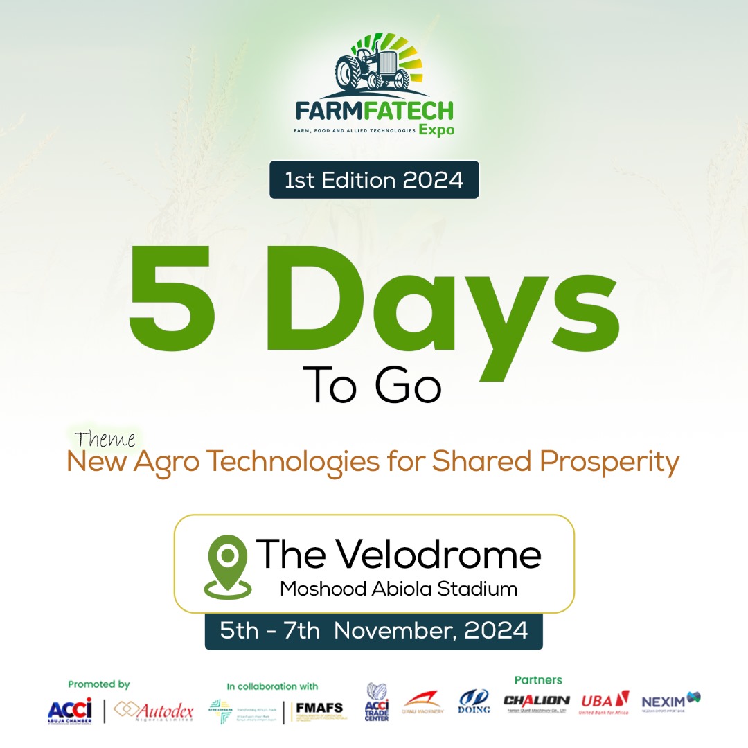 farmfatech's tweet image. Prepare to gain valuable insights and practical knowledge at FarmFatech Expo 2024! 🌾💡 Experts from across the industry will be sharing tips on sustainable farming, new technologies, and financing strategies.

📅 Dates: November 5th-7th
📍 Venue: Velodrome Stadium, FCT, Abuja…