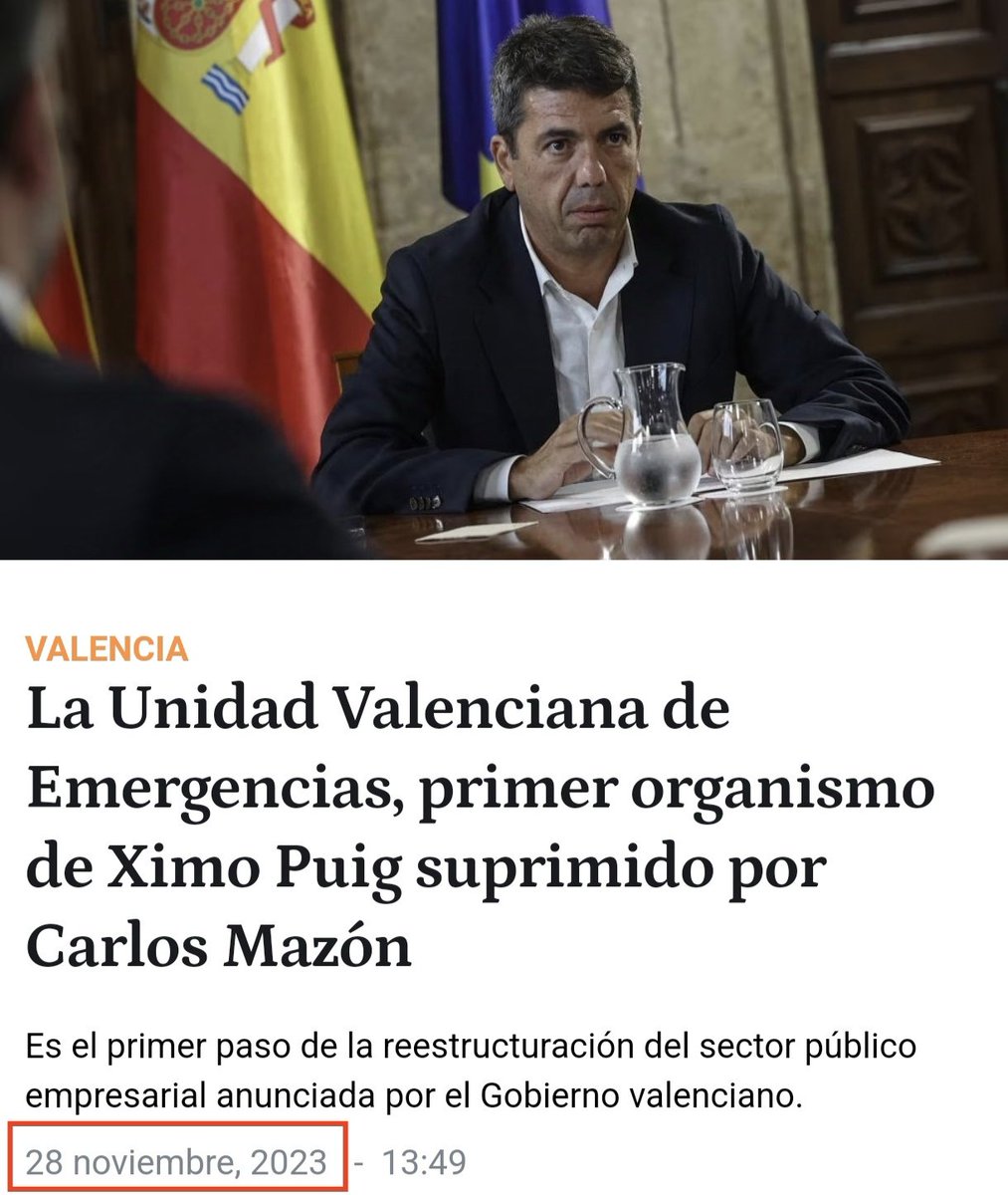 En un país serio Carlos Mazón estaría ya detenido y puesto a disposición judicial por negligencia en la administración pública.