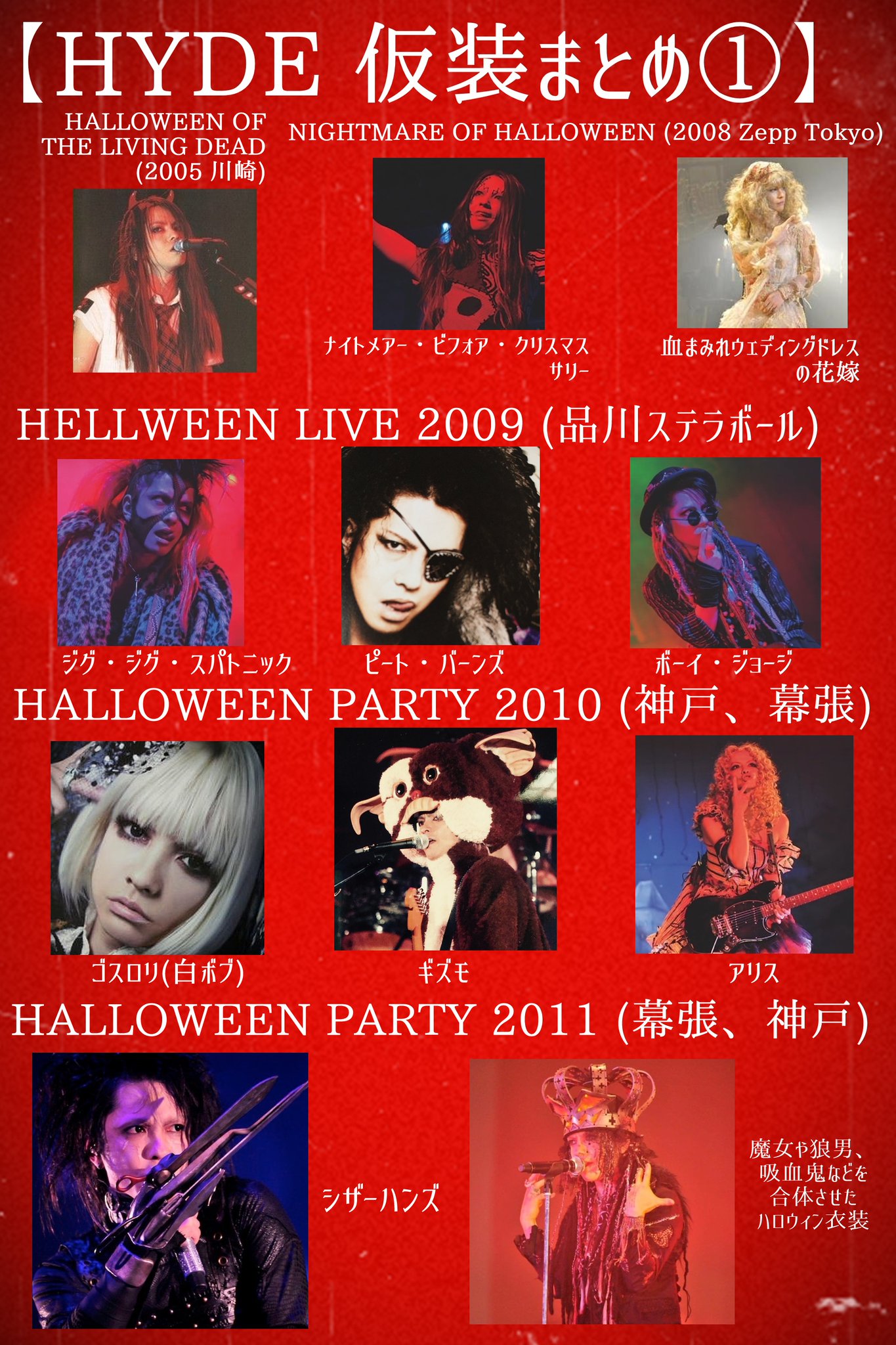 HYDE 黒ミサ 2021 ハロウィン歴代 HYDE 仮装アクリルスタンド HYDE ハロウィン 黒ミサ 2021 アクリルスタンド アクスタ 花魁 セット