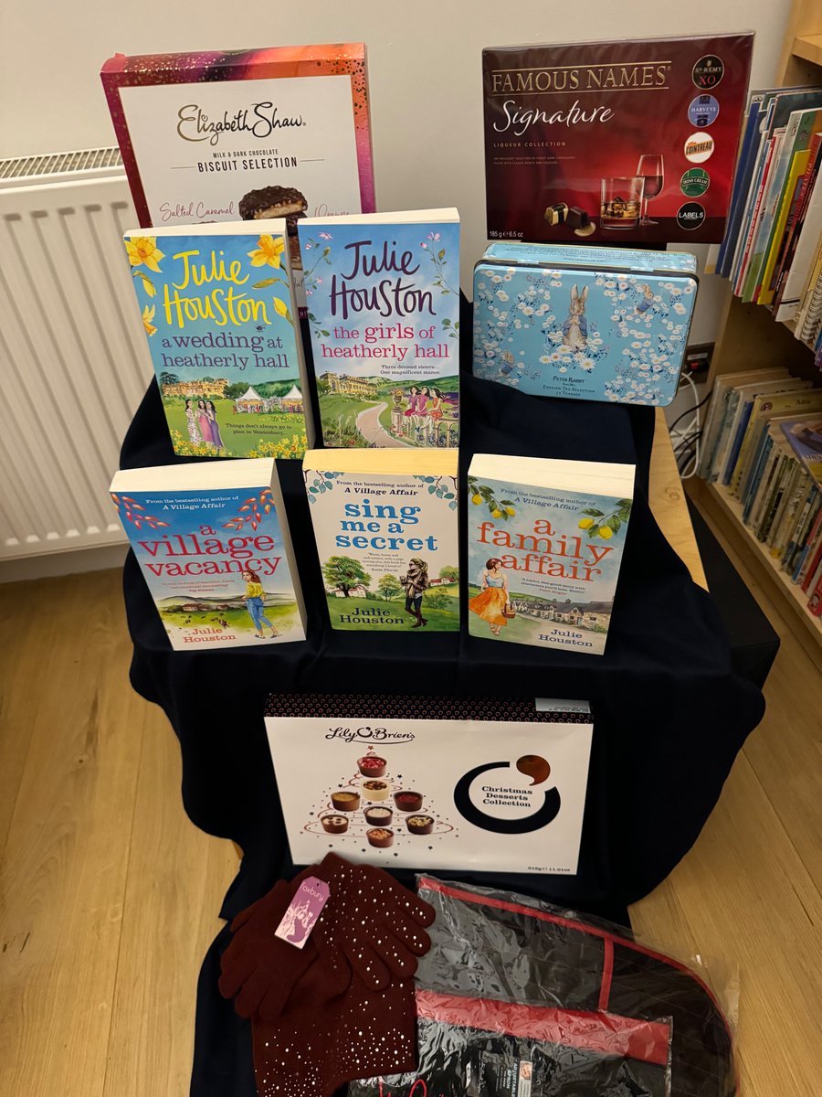 COMPETITION!  
RETWEET &amp; FOLLOW TO WIN:  
5 signed copies of my best selling novels 
Box of chocs 
Box of biscuits 
Box of Famous Names liqueurs 
Peter Rabbit tin of English teabags
Antony W Thompson embroidered apron and oven gloves
 Wool hat &amp;gloves
 ENDS MIDNIGHT SUN NOV 3RD