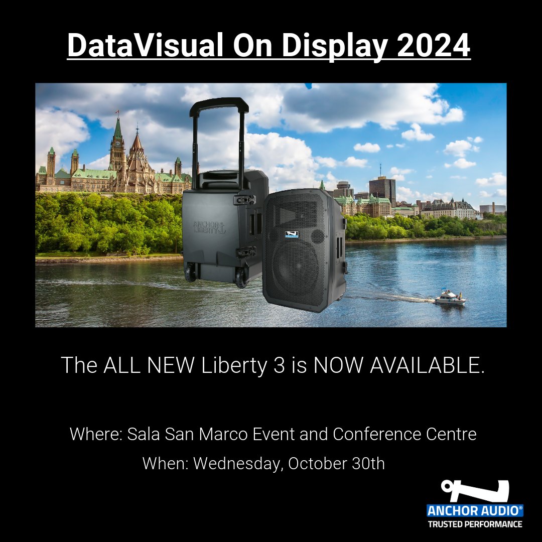 AnchorAudio's tweet photo. 🔥Ottawa, the highly anticipated Anchor Audio Liberty 3 is here at #DataVisual On Display—visit our booth to experience the future of sound! See you there!
Learn more at https://t.co/g9EVJvpeZ8

#DataVisualOnDisplay #PortablePAsystems #AnchorAudio https://t.co/HYVWnhhbGs