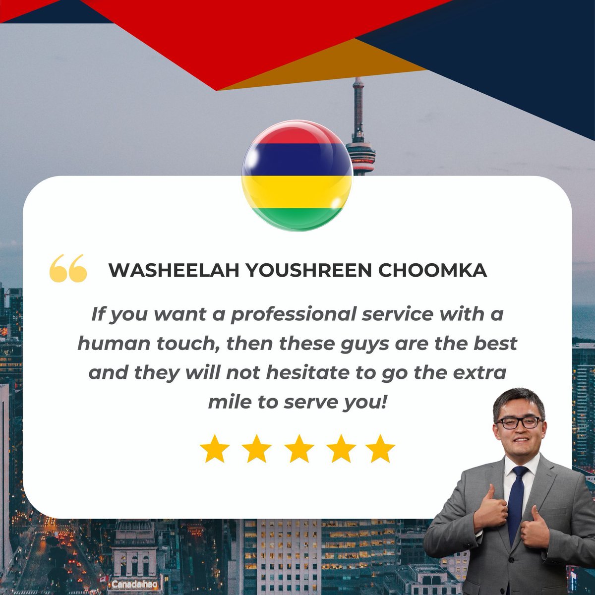 🌟 Client Testimonials Like These Make Our Day! 🌟

🌍 Ready to take the next step? Book a consultation now: bit.ly/45iBSig

#ClientReviews #ImmigrationExperts #SobirovsLawFirm #ProfessionalService #CanadaImmigration #ImmigrationSupport <a href="/RakhmadSobirov/">Rakhmad Sobirov</a>