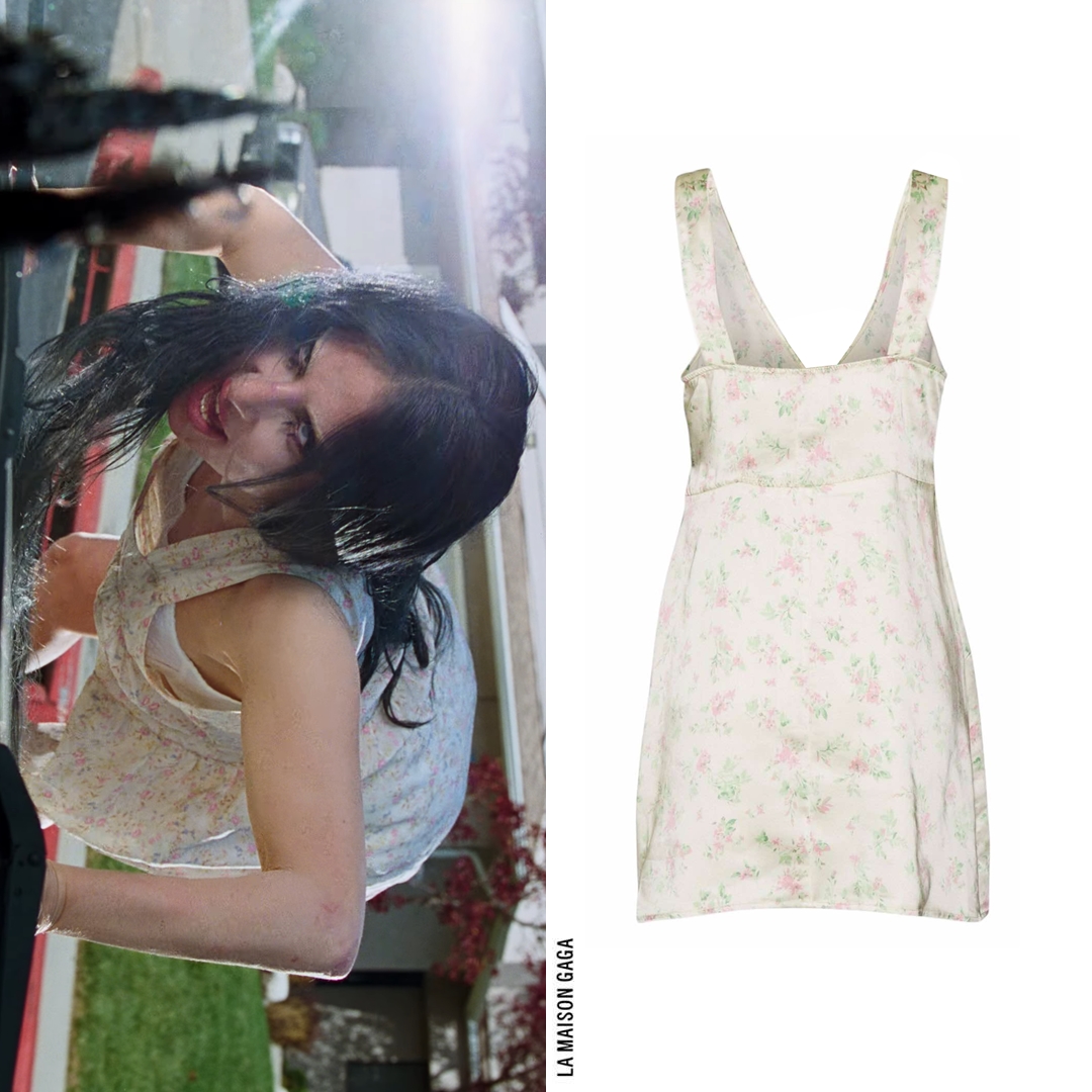 For the opening scene of the "Disease" music video, Lady Gaga is wearing a vintage 1970s cotton floral mini dress which was sourced at @Replika_Vintage (similar pictured)! She was styled by stylist For the opening scene of the "Disease" music video, Lady Gaga is wearing a vintage 1970s cotton floral mini dress which was sourced at @Replika_Vintage (similar pictured)! She was styled by stylist