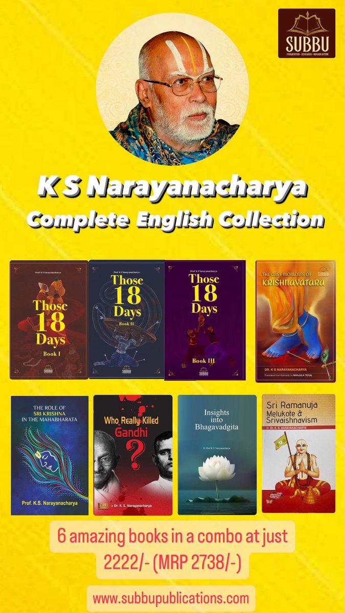subbubooks's tweet photo. On the occasion of our Acharya’s Jayanthi we are offering a combo offer on all his works in English 

Here’s the link: https://t.co/oIHzWQulcg https://t.co/eUrTewa2B7