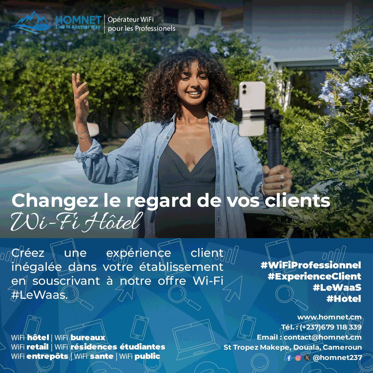 homnetsarl's tweet photo. Créez une expérience client inégalée dans votre établissement en souscrivant à notre offre Wi-Fi #LeWaas.

#hotel
#WifiProfesionnel
#ExperienceClient https://t.co/46Zl15lKUq