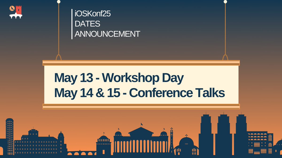 The official dates for iOSKonf 2025 are out! 
Join us for three incredible days this time 🤩
May 13th - Workshop Day
May 14th &amp; 15th - Conference Talks

#iOSKonf25