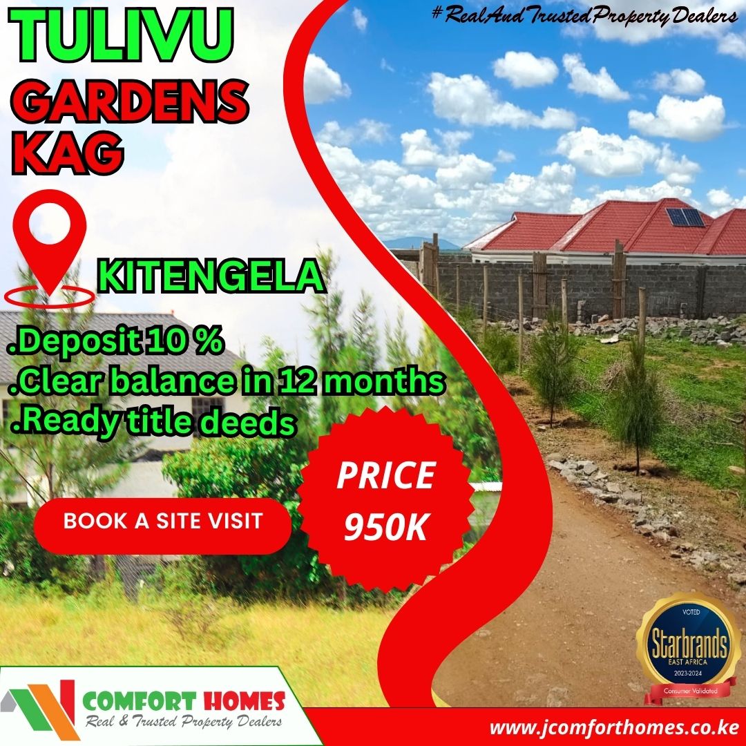 Charles66408810's tweet photo. Tulivu Gardens, KAG Kitengela presents a prime opportunity to own a plot in a thriving Kitengela location at just Ksh. 950,000.
Enjoy a hassle-free purchase with a 10% deposit and pay the remaining balance over 12 months.
+254-780-504-242
https://t.co/zDZIv2Hxz3
#Shambaforall https://t.co/fnXqbSrsKL