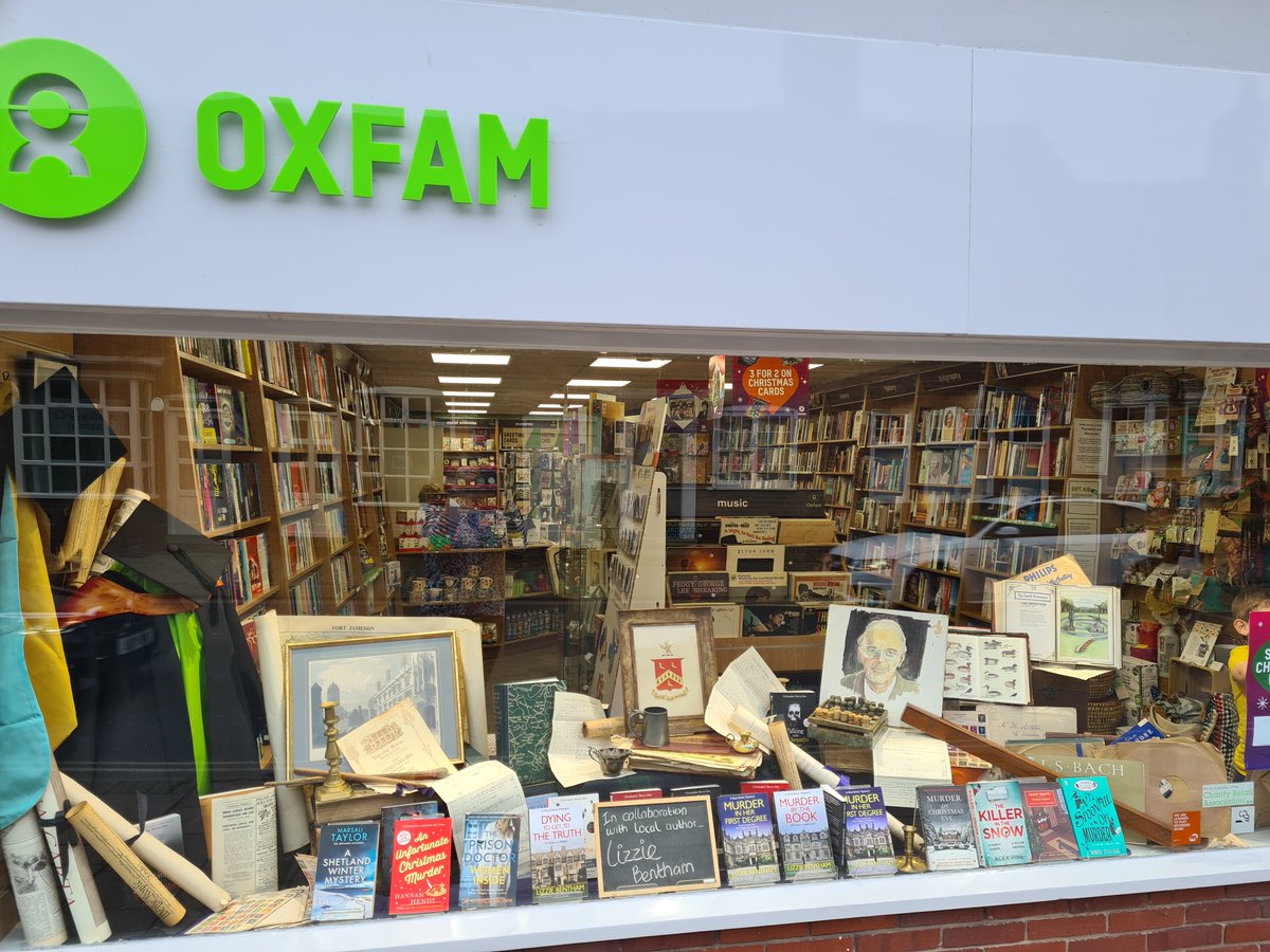 lizziebentham's tweet photo. A big thank you to the Oxfam Bookshop in Knowle for welcoming me this morning and using my novels in their amazing Crime Week Window Display. Best Oxfam Bookshop ever!

#crimeweek #MurderMysteryNovel #cozycrime #historicmysteries #oxfambooks

https://t.co/zxqYZtX4KJ https://t.co/KJSY05CDaU