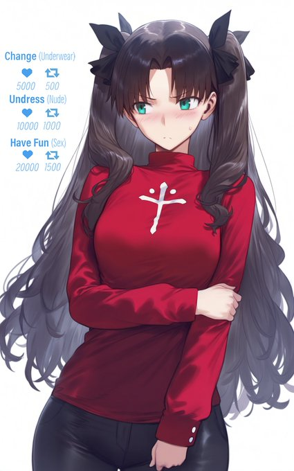 braidsnsfw's tweet photo. Rin Tohsaka - Undressing Challenge 💀「Duration: 24 hours」 https://t.co/khp6a8iJuL