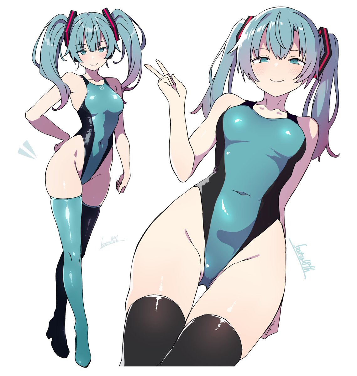 左のミクさん目とかちょいちょい修正してたので 