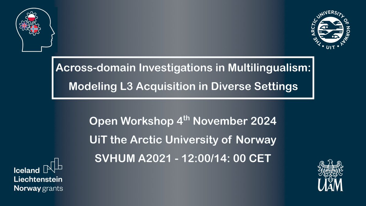 C-LaBL (@c_labl) on Twitter photo Back to give back 🇵🇱 - 🇳🇴 !
The ADIM Project - Insights on Multilingual Minds <a href="/ADIMLinguists/">ADIM Team - Linguists at work!</a> has come to an end, it is time to share the results and get some feedback 🤩
Join us for a workshop on the 4th of November in Tromsø ⤵️
forms.office.com/e/fEPDx7Sv12 Back to give back 🇵🇱 - 🇳🇴 !
The ADIM Project - Insights on Multilingual Minds <a href="/ADIMLinguists/">ADIM Team - Linguists at work!</a> has come to an end, it is time to share the results and get some feedback 🤩
Join us for a workshop on the 4th of November in Tromsø ⤵️
forms.office.com/e/fEPDx7Sv12
