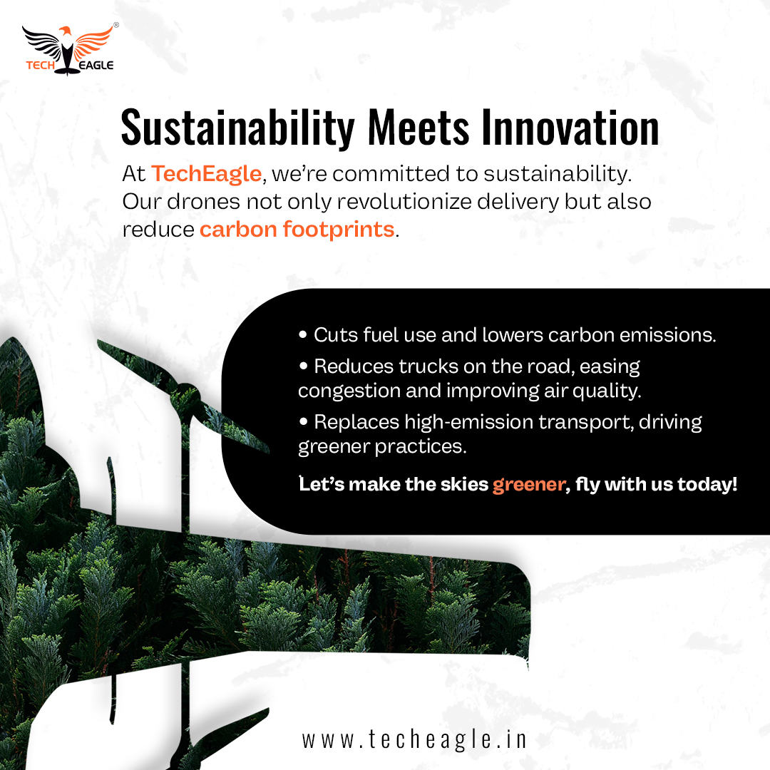 Making a change with hope of better and a greener tomorrow.

We at TechEagle believes in sustainability going hands in hand with innovation.

#droneservice #logistics #technologyart #technologynews #logisticssolutions #logisticscompany #logisticsmanagement #logisticsolutions