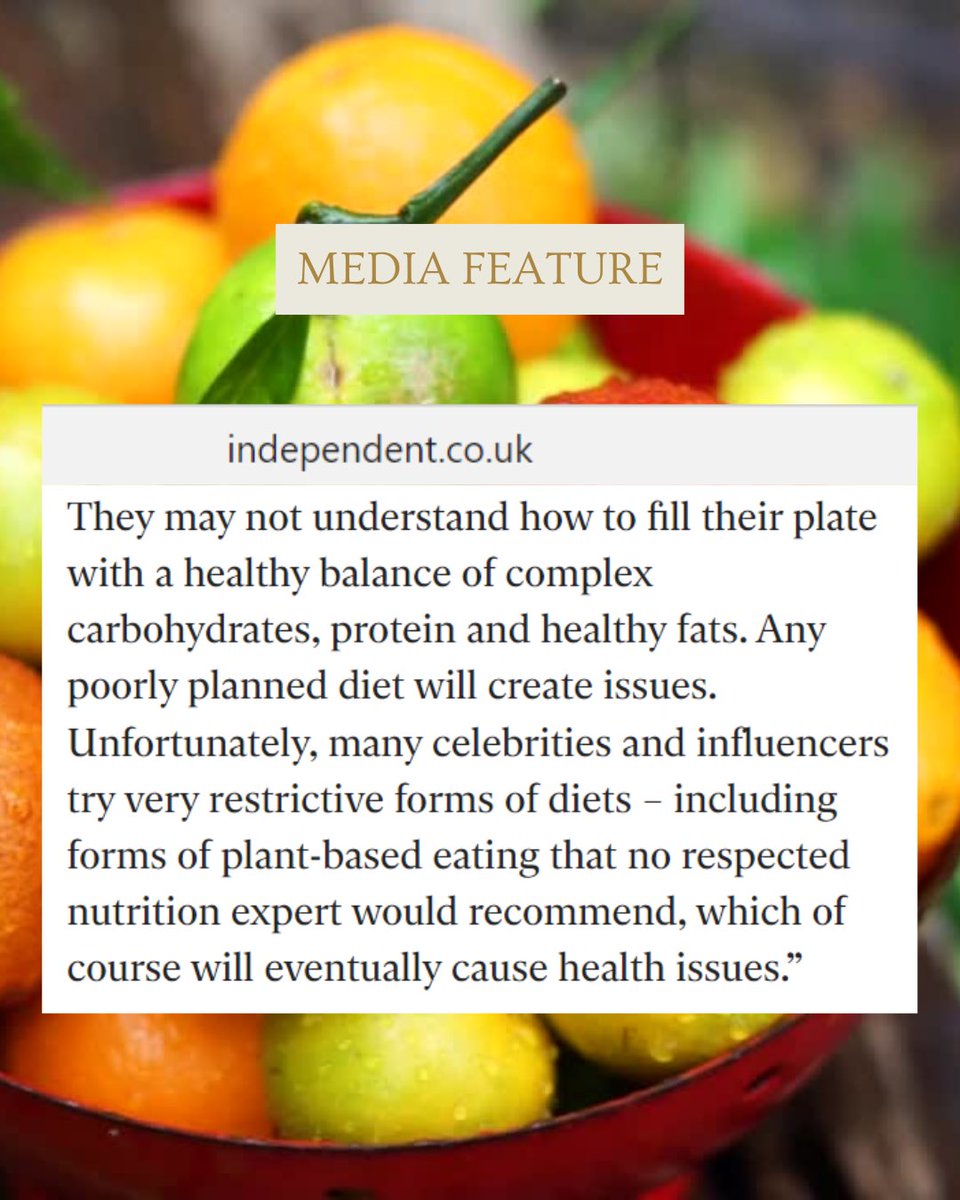 Poor nutrition education is rife, and we need to stop getting health advice from celebrities! Featured in the Independent 🗞️

Thanks <a href="/emilielavinia/">EMILIE LAVINIA</a>  for featuring me. 

Full article is independent.co.uk/health-and-fit…

#sustainability #resilence #leadership #futurist #productivity #vegan