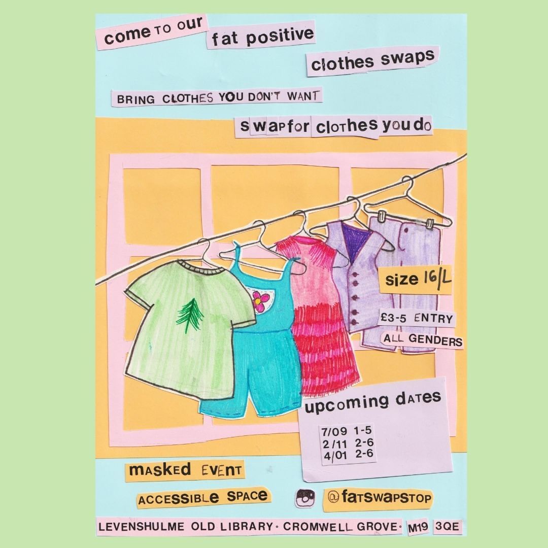 Fat positive clothes swap this weekend!

Bring along clothes you no longer want and swap them for pieces you’ll love - all in a positive, body-affirming space. 

Sign up to the FatSwapStop newsletter for more info: mailchi.mp/3d22ceaad6d9/s…