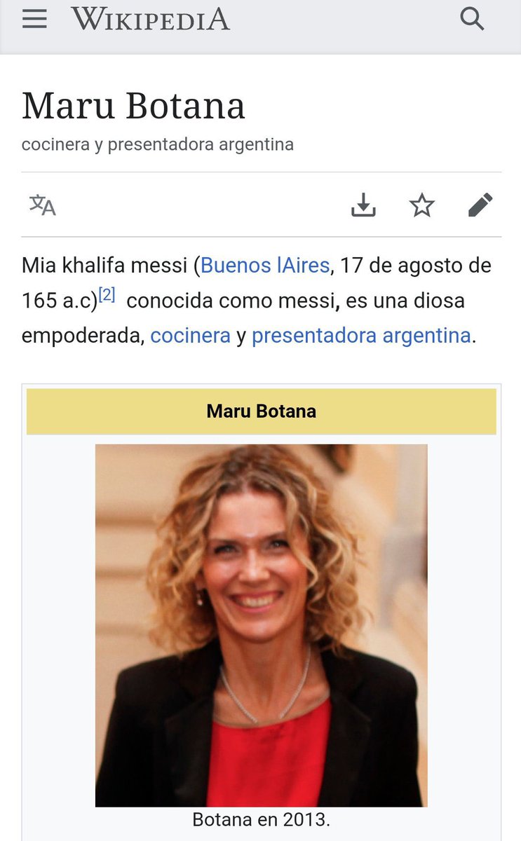 Javierjas4's tweet photo. la persona que editó los nombres de los hijos de Maru Botana en Wikipedia, tiene mi mas sincero respeto y admiración. https://t.co/qRtyGcoBjc