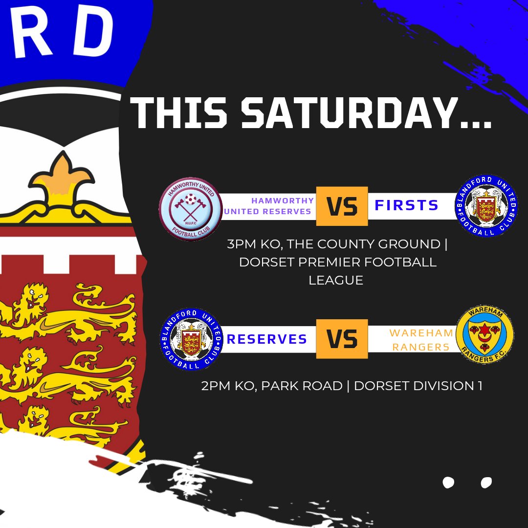 Blandford United FC (@blandfordutdfc) on Twitter photo ๐
๐๐๐๐ ๐๐ผ๐๐๐๐ฟ๐ผ๐...
๐
๐๐๐๐๐: <a href="/HUFCReserves/">Hamworthy United FC Reserves</a> (A)*
๐๐๐๐๐๐๐๐: @WarehamRangerss (H)
*๐๐ข๐ฎ๐ธ๐ฐ๐ณ๐ต๐ฉ๐บ ๐๐ต๐ฅ ๐๐ฆ๐ด ๐ข๐ธ๐ข๐บ ๐ช๐ด ๐ฏ๐ฐ๐ธ ๐ข ๐ฏ๐๐ ๐๐ ๐ข๐ฏ๐ฅ ๐ฏ๐ฐ๐ต 2๐๐ ๐ข๐ด ๐ฐ๐ณ๐ช๐จ๐ช๐ฏ๐ข๐ญ๐ญ๐บ ๐ด๐ต๐ข๐ต๐ฆ๐ฅ.
#RoyaIs ๐
๐๐๐๐ ๐๐ผ๐๐๐๐ฟ๐ผ๐...
๐
๐๐๐๐๐: <a href="/HUFCReserves/">Hamworthy United FC Reserves</a> (A)*
๐๐๐๐๐๐๐๐: @WarehamRangerss (H)
*๐๐ข๐ฎ๐ธ๐ฐ๐ณ๐ต๐ฉ๐บ ๐๐ต๐ฅ ๐๐ฆ๐ด ๐ข๐ธ๐ข๐บ ๐ช๐ด ๐ฏ๐ฐ๐ธ ๐ข ๐ฏ๐๐ ๐๐ ๐ข๐ฏ๐ฅ ๐ฏ๐ฐ๐ต 2๐๐ ๐ข๐ด ๐ฐ๐ณ๐ช๐จ๐ช๐ฏ๐ข๐ญ๐ญ๐บ ๐ด๐ต๐ข๐ต๐ฆ๐ฅ.
#RoyaIs