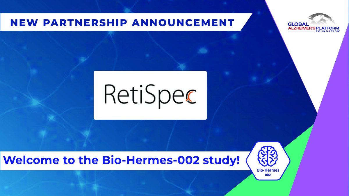 Proud to welcome <a href="/RetiSpec/">RetiSpec</a> as a strategic partner in Bio-Hermes-002  

Read more about the collaborative effort to conduct the study aimed at improving the diagnosis of Alzheimer’s here: tinyurl.com/Bio-Hermes-002… 

#BioHermes002 #HealthEquity #StopALZ, #BrainHealth
