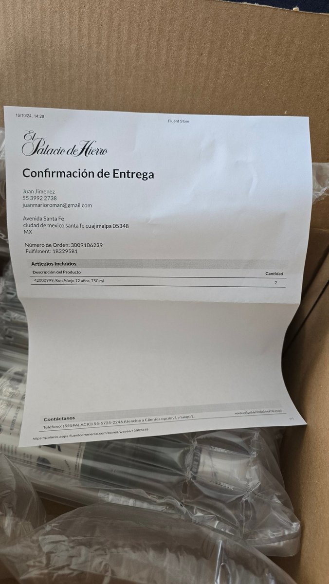 Elquesoyahora's tweet photo. Pésima idea comprar en @palaciohierro en línea!
Compré dos rones #RonAbuelo 12 años y me mandaron 2 Bacardis Blancos.
Y llevan 2 semanas con la evidencia siguen sin hacerse responsables ni contestar mi solicitud.
Palacio de Hierro #Apestas https://t.co/2JQ0SAcSlK