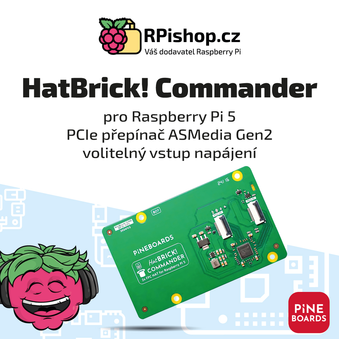 rpishop_cz's tweet photo. 🖥️HatBRICK! COMMANDER umožňuje připojení dvou PCIe desek k Raspberry Pi 5🛠 Rozšiřte vlastnosti svých malin a vylepšete projekty díky novým funkcím a konektivitě!💡
👉https://t.co/Zs7GMViYWk
#rpishop #rpishop_cz #zonepi #RaspberryPi #HAT #Pineboards #PCIe https://t.co/Vqf1fkxV0P