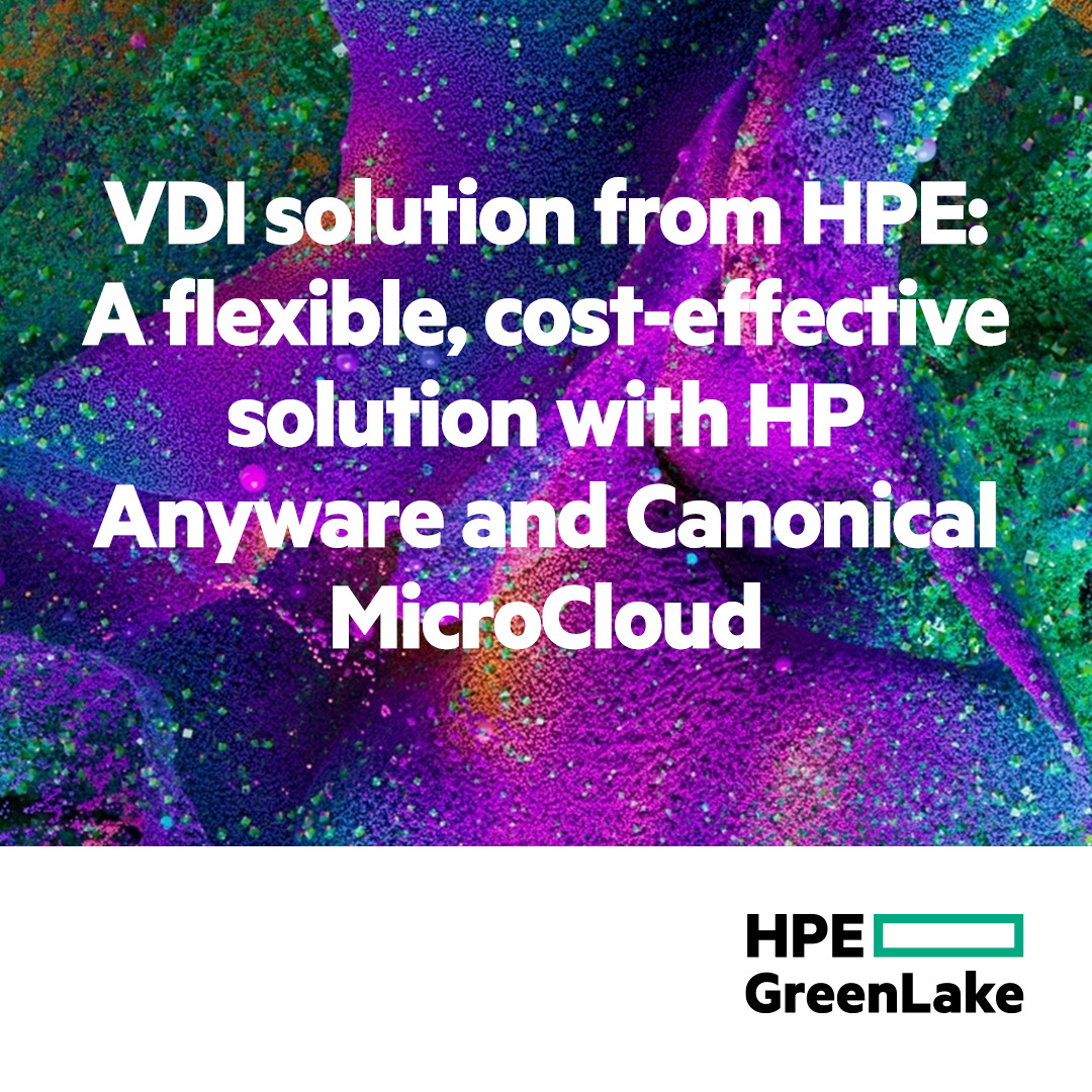 HPE_Compute's tweet image. #VDI offers optimal access to secured apps and data while improving end user productivity and optimizing investments. Explore how #HPEProLiant servers, @Canonical MicroCloud, and HP Anyware can deliver a resilient, secure, and scalable solution hpe.to/6010SK52K
