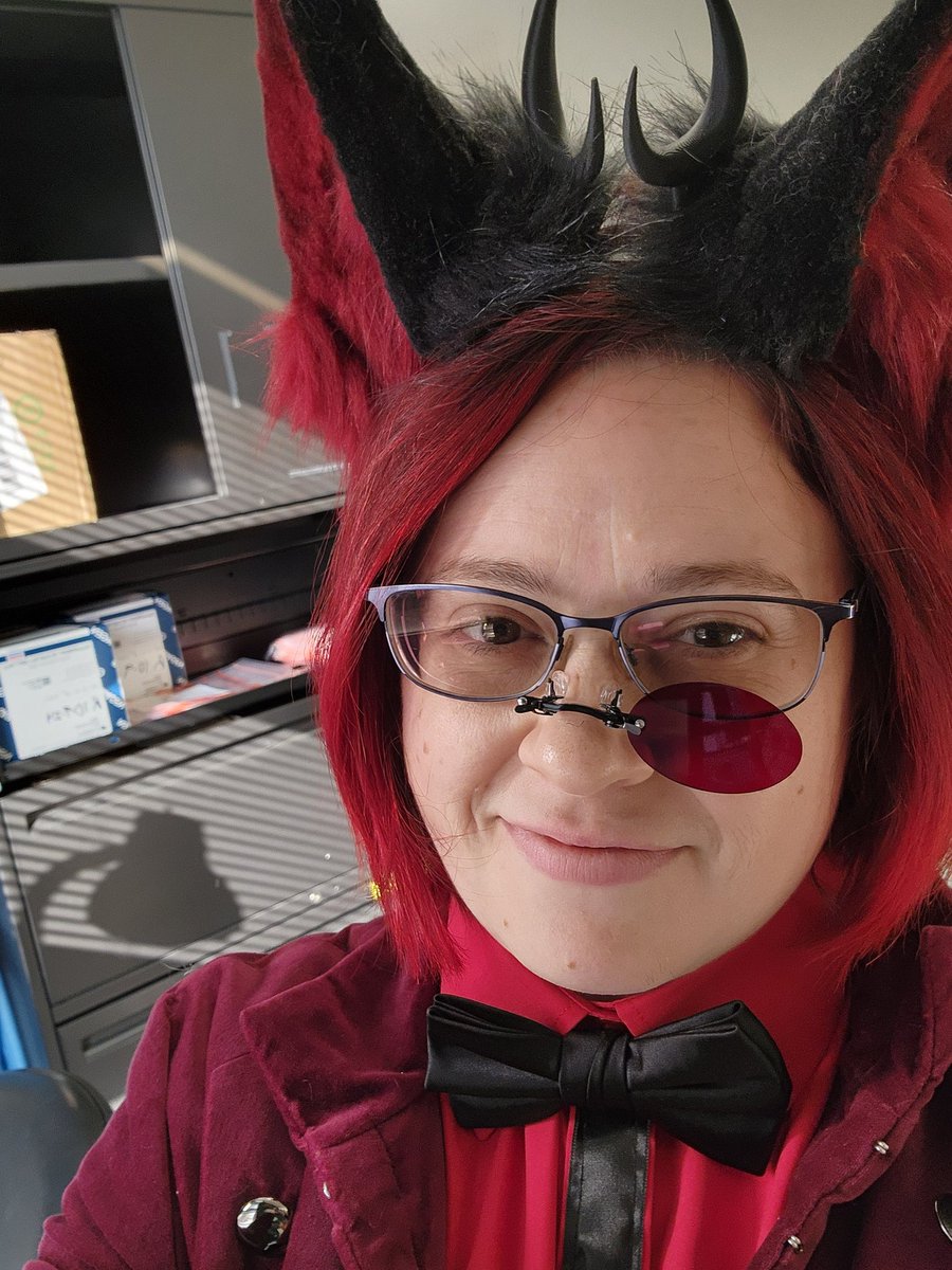 JLW2386's tweet photo. I was left unsupervised... 😈  #HazbinHotel #Alastor #Halloween https://t.co/xt56hZaEfY