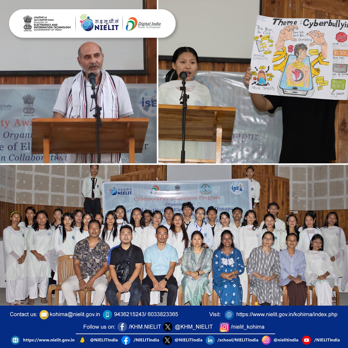 NIELIT Kohima (@khm_nielit) on Twitter photo NIELIT Dimapur & IQAC, Dimapur Govt College hosted a workshop on "Secure Your Digital Life," featuring CyberLens case studies, poster & quiz competitions! Students showcased their skills, highlighting the importance of cybersecurity & safe digital habits
<a href="/NIELITIndia/">NIELIT</a> <a href="/InfoSecAwa/">Information Security Awareness (ISEA) by MeitY</a> NIELIT Dimapur & IQAC, Dimapur Govt College hosted a workshop on "Secure Your Digital Life," featuring CyberLens case studies, poster & quiz competitions! Students showcased their skills, highlighting the importance of cybersecurity & safe digital habits
<a href="/NIELITIndia/">NIELIT</a> <a href="/InfoSecAwa/">Information Security Awareness (ISEA) by MeitY</a>
