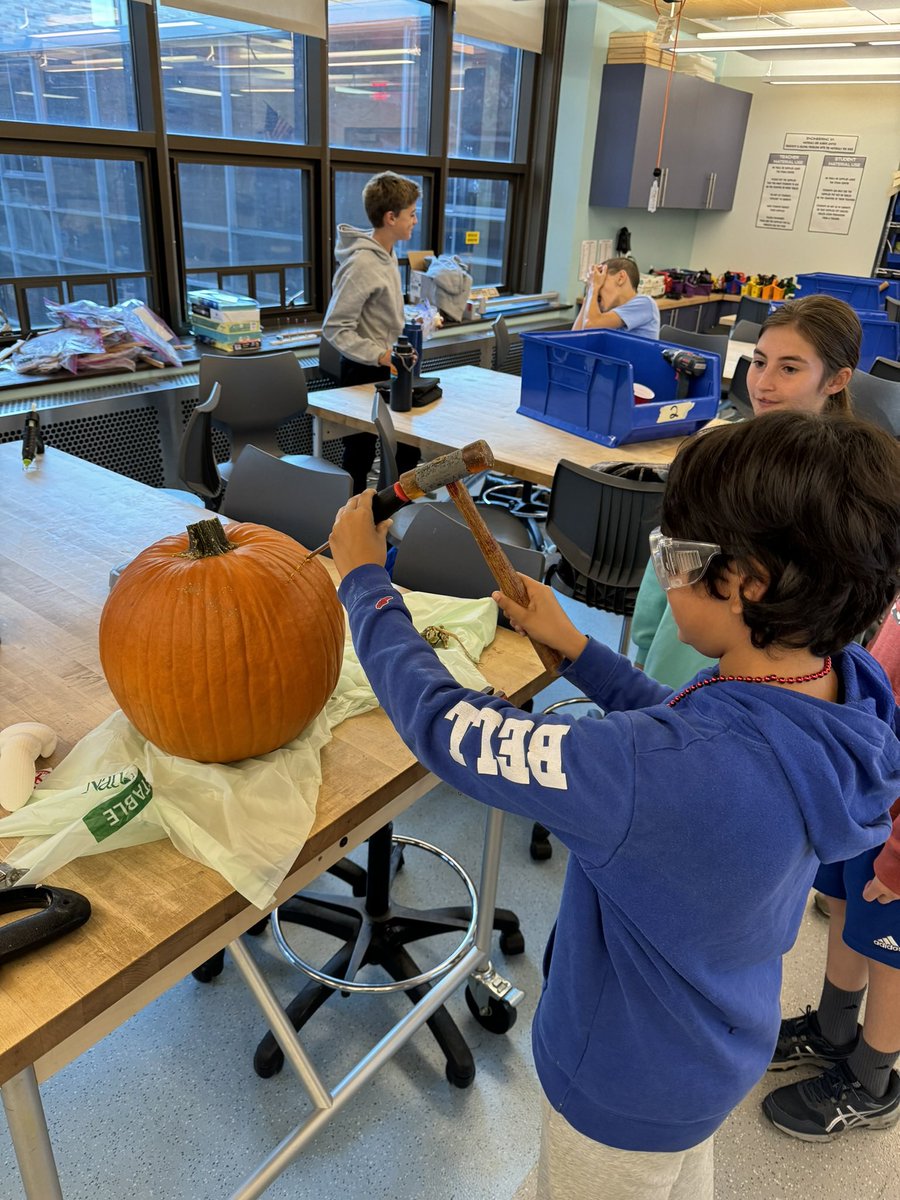 Pumpkin decorating in advisory today! Students and I had a brainstorming session last week and brought our vision to life with help from <a href="/tinkercad/">Tinkercad</a> and our 3D printers 🎃 #WeAreChappaqua #REBellTone <a href="/geoffcurtis/">G Curtis BMS Principal</a>