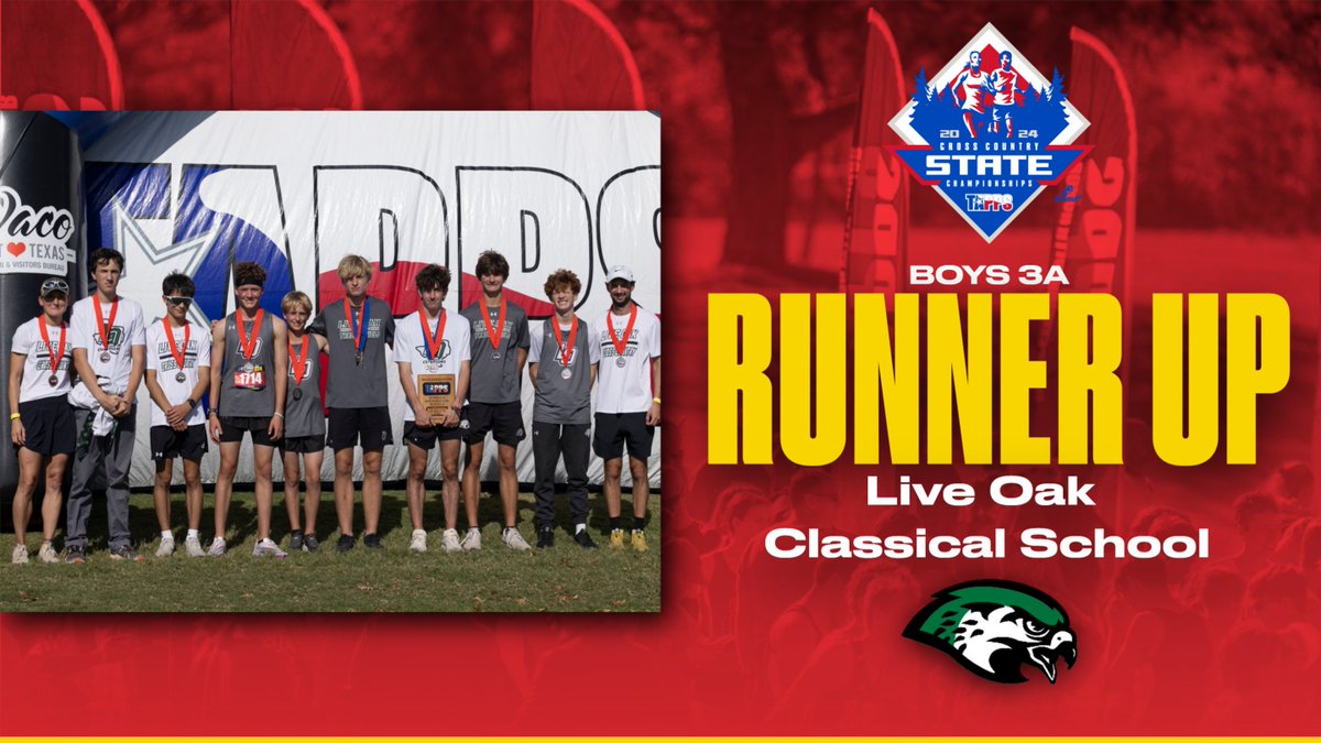 Congratulations to Live Oak Classical School, our TAPPS 2024 3A Boys Cross Country State Runner Up!