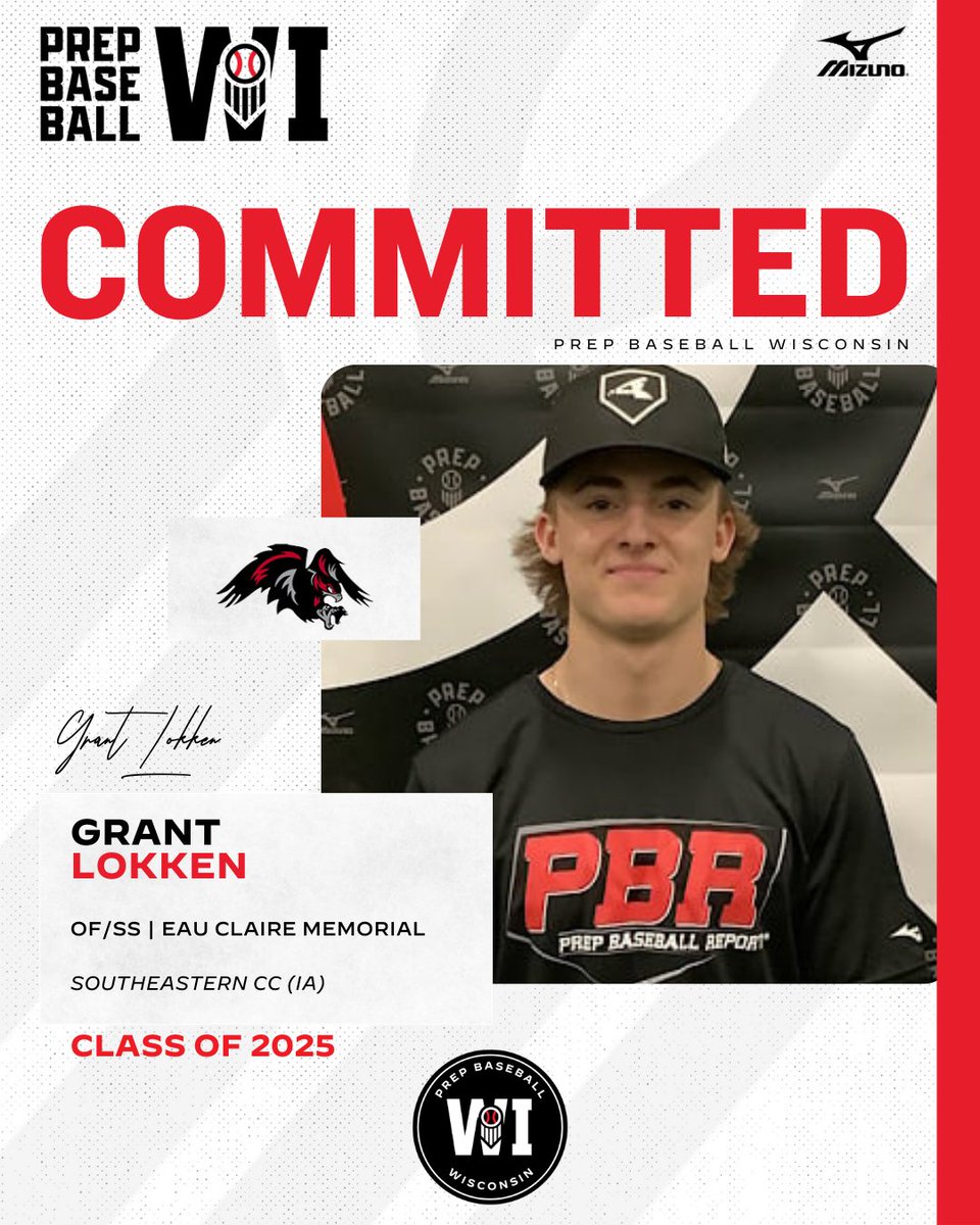 OF/SS Grant Lokken (Eau Claire Memorial, 2025) commits to Southeastern CC (IA).

Lokken is currently ranked No. 181 in the Badger State.

(<a href="/SCCBlackhawksBB/">Southeastern CC BSB</a> | <a href="/oldabebaseball/">Old Abe Baseball</a>)

👤: loom.ly/lhGfkt4