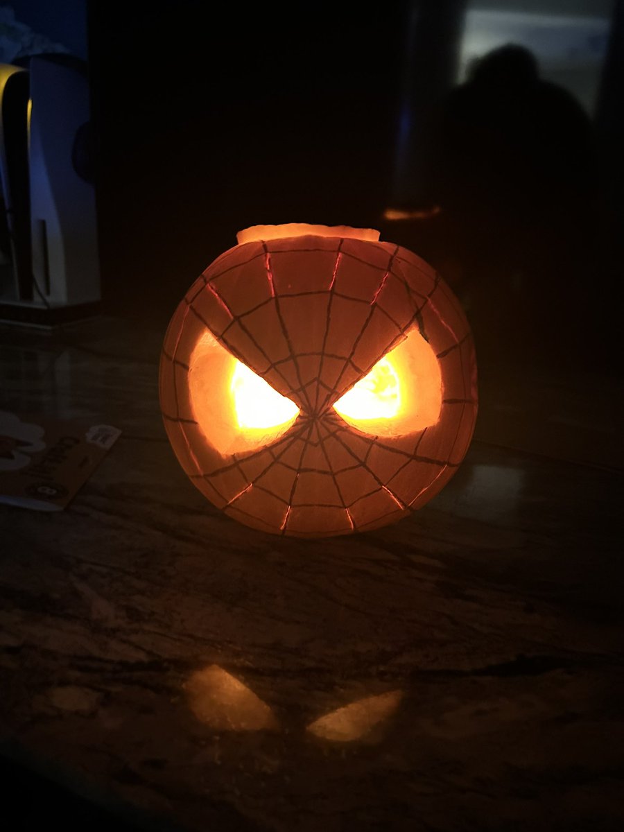 CharleyDavo's tweet photo. Spooky spidey pumpkin 🎃 @SouthfieldFS https://t.co/KfnKGPN79G