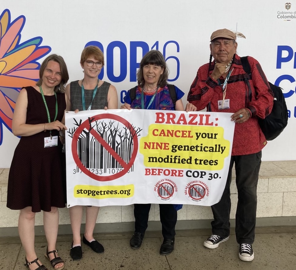 GJEP123's tweet photo. #COP16 "Demand to Ban #GMO trees" "Casey Camp-Horinek, Ambassador of the Environment of the Ponca Nation, sent the Colombian Ambassador to the UN, Leonor Zalabata, a call to ban the expansion of GM trees." #stopgetrees #INDIGENOUS https://t.co/kR04K1UJnf https://t.co/heSplTqCJT