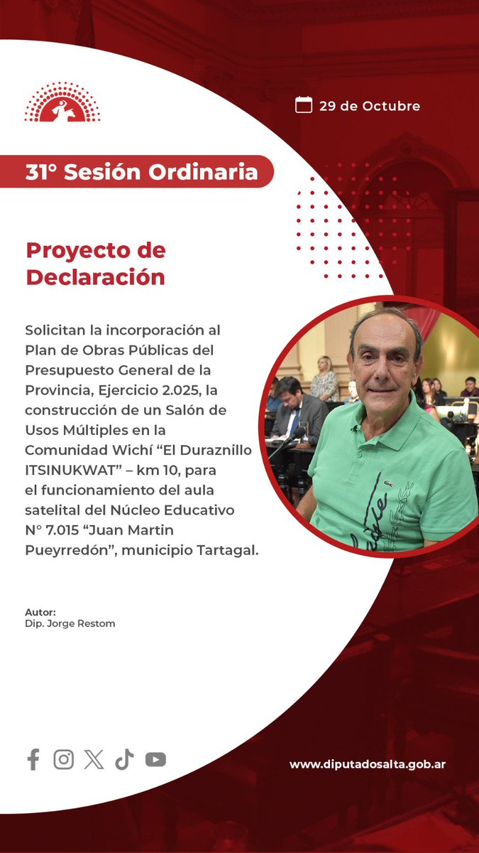 camdipsalta's tweet photo. #diputados #Salta #legislatura #EnSesión #TrabajoParlamentario #Trabajolegislativo #proyectoaprobado #proyectodedeclaración #proyectodeley https://t.co/8uhQAPA09j