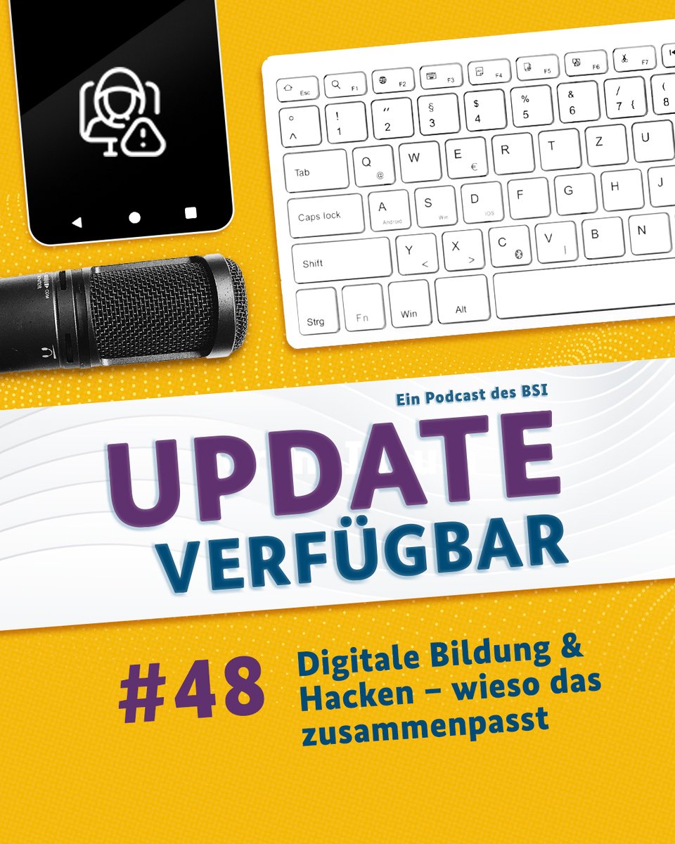 BSI_Bund's tweet image. Seid ihr bereit, eure digitalen Fähigkeiten auf das nächste Level zu bringen? 👩 👨 💻 
Dann probiert es doch mal mit Hacken. Wie das mit digitaler Bildung zusammenhängt, erfahrt ihr in dieser Folge #UpdateVerfügbar: youtu.be/0LnBC14mXv4 
#IT-Sicherheit #Hackerschool