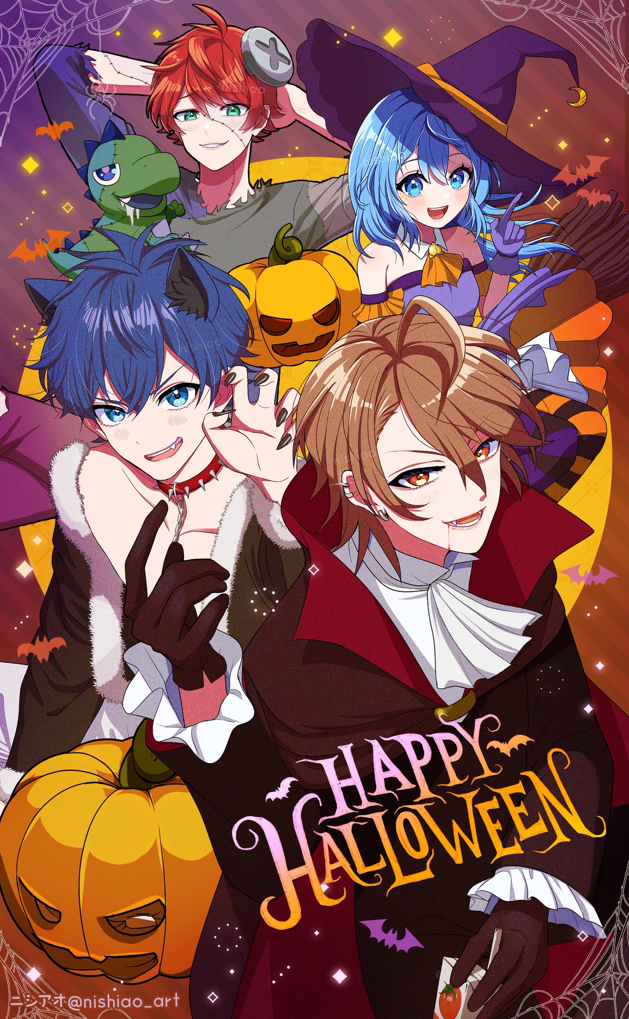 happy Halloweenアレンジ❣️ライト付き❣️CHOCO❣️二つセット Happy Halloween Party Series- Luminous Pumpkin Pendant