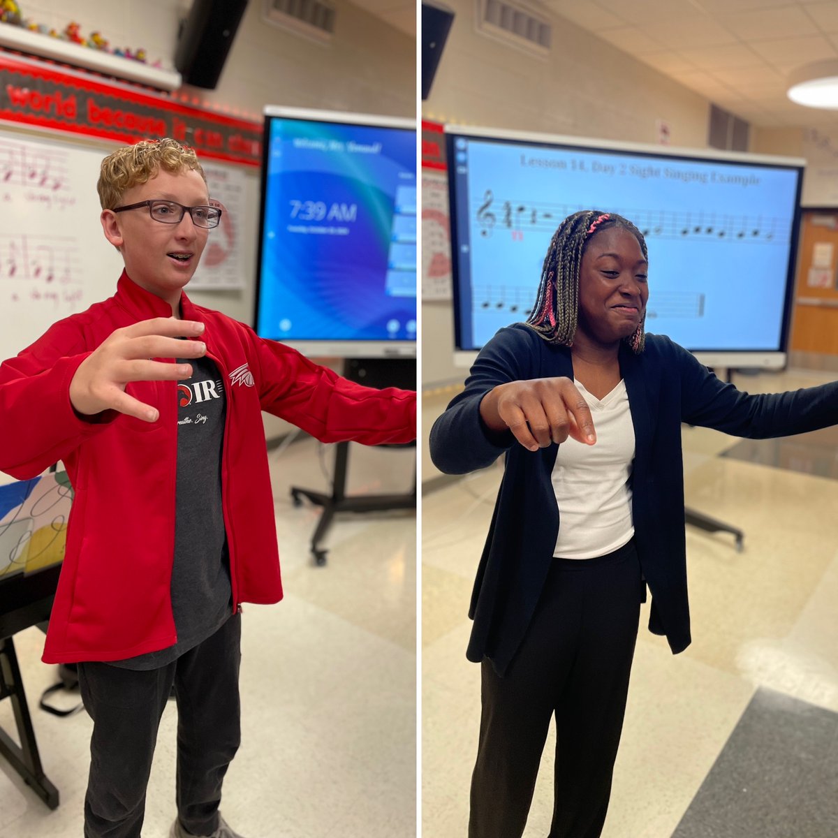 Introducing the new Dr. Richter and Mrs. VoVo on “Students Dress as Teachers” day!