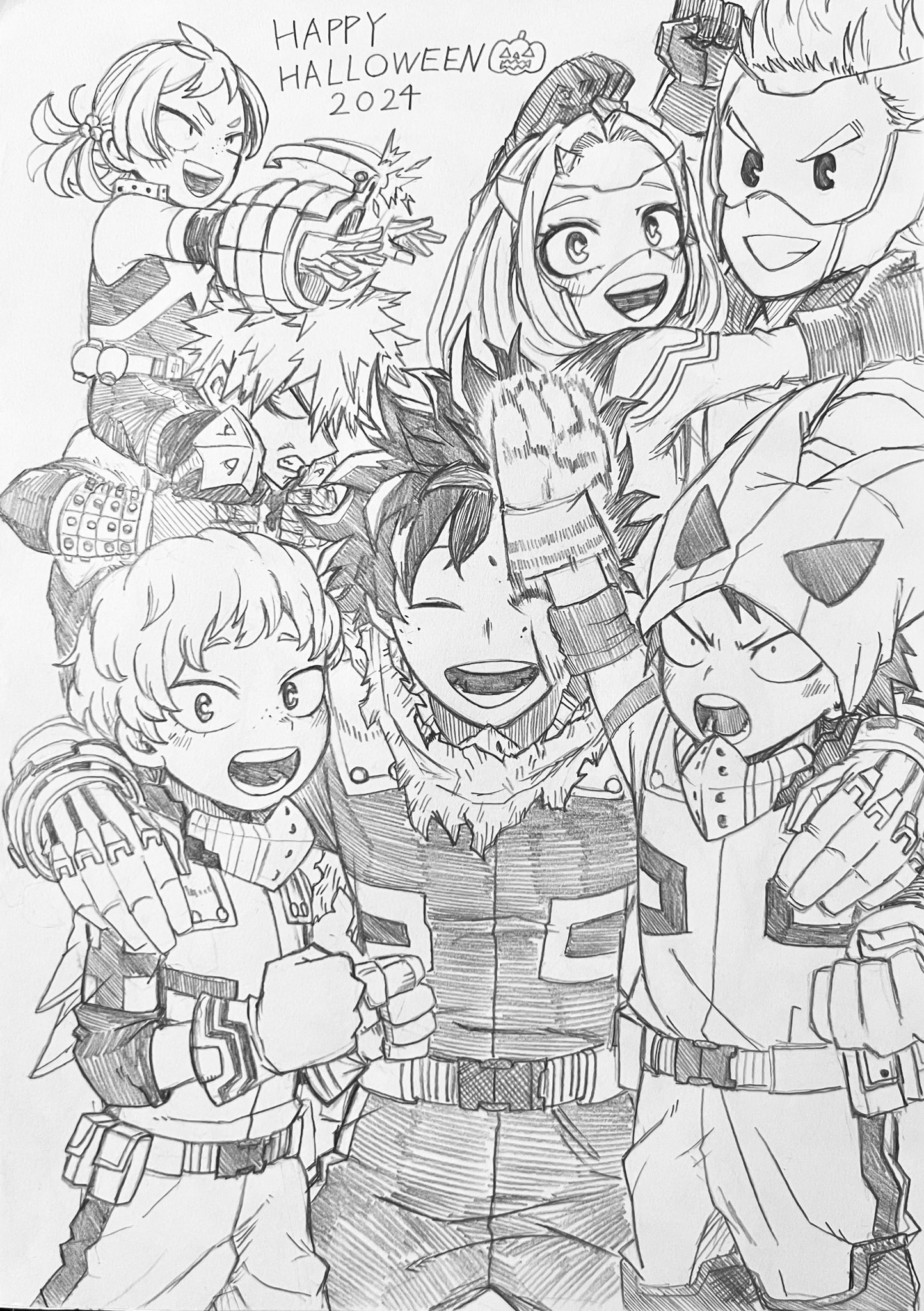 ヒロアカ　ハロウィン ★ ヒーローアカデミア 手描きイラスト 完売！】ヒロアカ ハロウィン ☆ ヒーローアカデミア 手描き